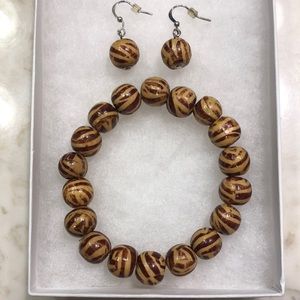 Funky Tiger Stripe Bracelet and Earring Set